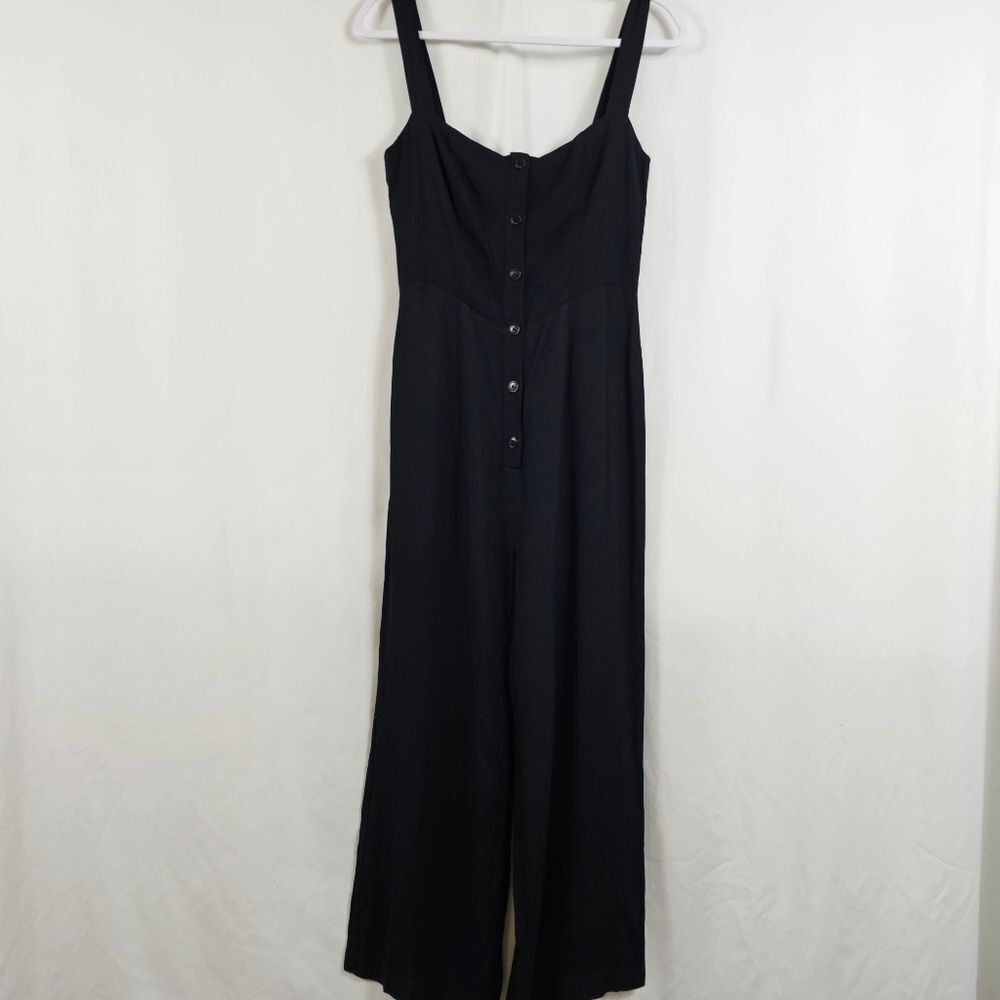 Reformation Wide Leg Jumpsuit in Black - Size 8
